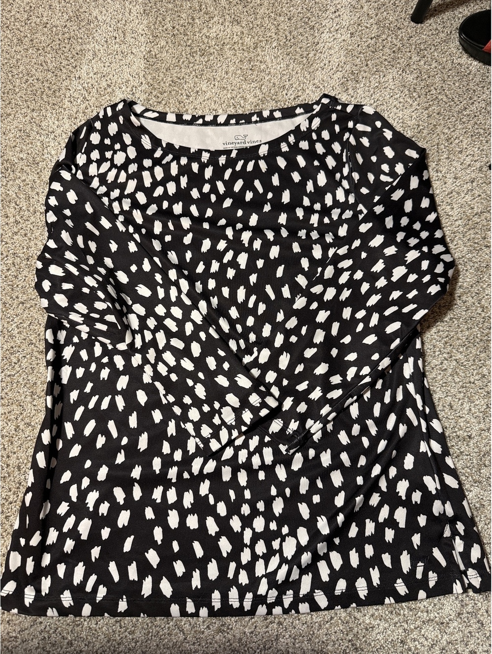Vineyard Vines Women's Black and White Long Sleeve Blouse Size M